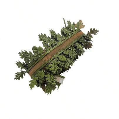 2Roll 5m/Roll Artificial Leaf Organza Satin Ribbon For Sewing DIY Crafts, Gifts, Christmas, And Weddings Accessory