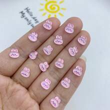 20/50/100 Pcs Mixed Random Cute Mini Colorful Rabbit Series Resin Craft DIY Jewelry Making, 3D Charms, Nail Art Decorations, Suitable For Women/Girls, Easter
