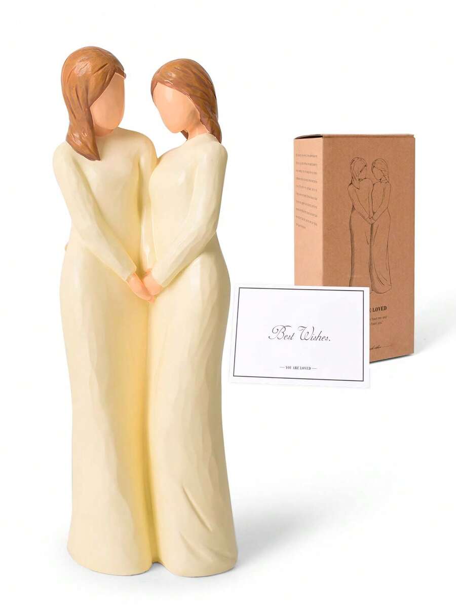 姐妹生日礼物，送给最佳女性朋友的礼物，姐妹小雕像创意友谊礼物姐妹送给姐妹的闺蜜礼物，手绘人物 - 彩色 - 查看 1