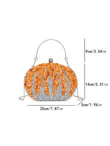 1 Chiếc Thời Trang Mới Sang Trọng Bền Chắc Toàn Thân Kim Cương Và Đá Cẩm Thạch Có Thiết Kế Mở Và Đóng Bằng Kẹp, Có Thiết Kế Dây Xích Kim Loại, Thích Hợp Cho Túi Đeo Vai Và Túi Đeo Chéo Của Phụ Nữ, Thích Hợp Cho Các Hoạt Động Ngoài Trời, Quà Tặng Bạn Bè Và Dự Tiệc Cưới - Nhiều màu - Xem 12