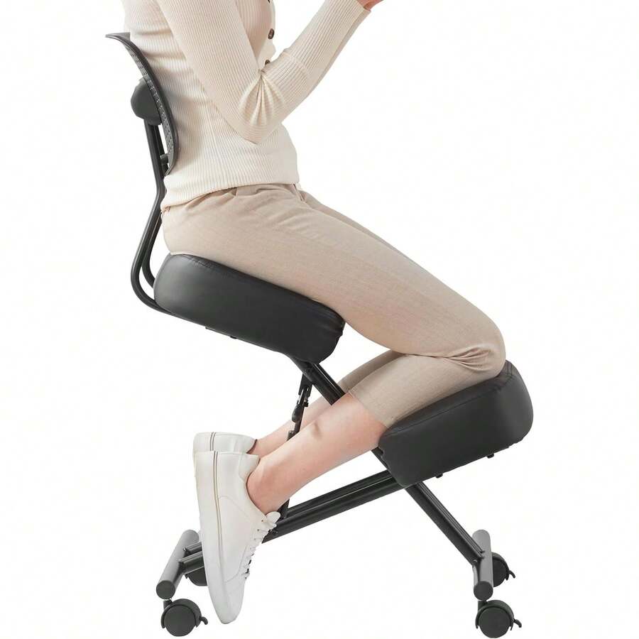 Ergonomic Kneeling Chair With Back Support, Kneeling Desk Chair For