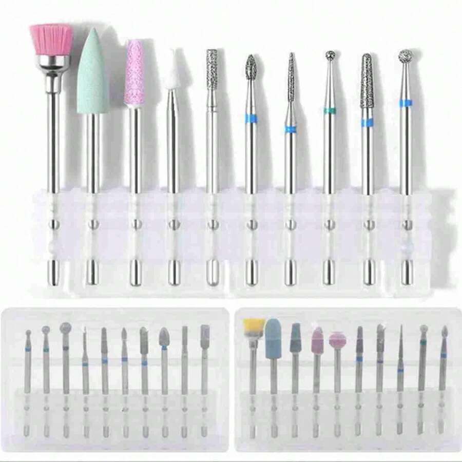 10 Pcs Carbide Diamond Nail Drill Bits Milling Cutters For Manicure