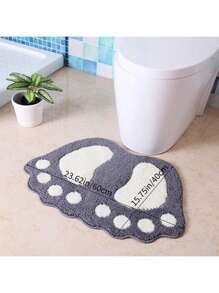 1 stuk creatieve asymmetrische zachte absorberende antislipmat, pootvormige badmat, badkamer/woonkamer/slaapkamer/hal vloermat, badkamerdecoratie, badkameraccessoires, terug naar school