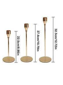 Bộ 3 chân nến để bàn, đồ trang trí trung tâm bữa tối lãng mạn bằng nến, nghệ thuật sắt cho phòng khách & phòng ăn, trang trí phòng, quà tặng - Nhiều màu - Xem 4