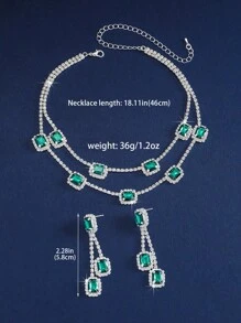 2 Pieces/Set Of Exquisite And Gorgeous Rhinestone Necklaces, Earrings And Jewelry Sets - Suitable For Women's Daily Wear, Weddings, Parties, Etc.