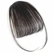 Kẹp trong tóc mái Tóc mái bằng tóc thật Tóc mái màu nâu sẫm Kẹp tóc có kẹp ở thái dương Tóc nối cho phụ nữ - SNatural - Xem 2
