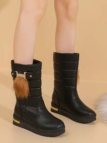 Giày bốt cao đến đầu gối ngắn thời trang, gợi cảm, phổ biến, đa năng, thoải mái và đẹp, giá thấp, giày cao gót, chống trượt, bốt cao, bốt đi nghỉ dưỡng ngoài trời cho phụ nữ, bốt đi tuyết, bốt cao đến giữa bắp chân, bốt đế xuồng, bốt cưỡi ngựa, bốt miền Tây, bốt chiến đấu - màu đen - Xem 10