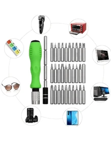 1 Set 32 In 1 Screwdriver Set With Case, For Assembly And Disassembly Of Machine, Must Be Good, Multi-Functional Screwdriver Kit, Special-Shaped Tools, Five Star Screwdriver, Y-Type Triangle Repair Kit (Due To Different Batches, The Screwdriver Label Of The Product May Be Cancelled Or Attached To The Outer Box. We Apologize For Any Inconvenience Caused.), Tools For Men - Multicolor - View 4