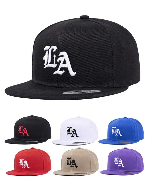 1 pièce, Casquette de baseball brodée en 3D avec lettre gothique LA, Los Angeles, pour hommes et femmes, casquette de sport hip-hop, casquette réglable de protection solaire extérieure pour les voyages, les fêtes et la plage au printemps et en automne