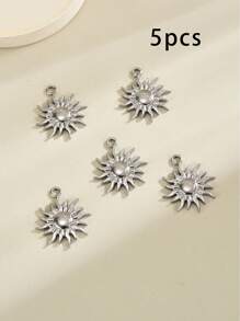 5 件不锈钢跨境液压吊坠复古椭圆形太阳和月亮爱心吊坠项链珠宝配饰 - 不銹鋼吊墜 - 查看 13