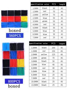127/140/164/280/328/530/560/800pcs/Set PE Insulation Heat Shrink Tubing Assortment Kit, Suitable For Industrial Electrical Household Wire Insulation Protection Set