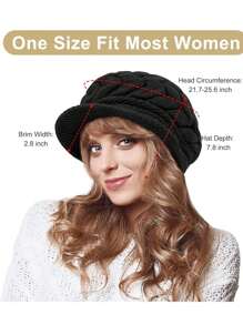 2 piezas Conjunto de gorro y guantes de punto para mujer, gorro de punto casual de moda, adecuado para uso diario en otoño/invierno, viajes al aire libre, senderismo, esquí, ciclismo, escalada, accesorios de invierno, atuendos de invierno