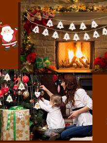 10 món đồ trang trí cây thông Noel bằng gỗ chưa hoàn thiện, thủ công, thẻ quà tặng, tự làm, bản vẽ, mảnh gỗ để trang trí nhà cửa - nhật ký - Xem 6