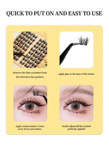 Miss Wink 柔软、轻盈、自然卷曲假睫毛，0.07 毫米，混合长度 C 卷曲，48 件，易于 DIY 应用，便携，适合自然妆容，适合日常、派对、旅行使用 - C - 查看 5