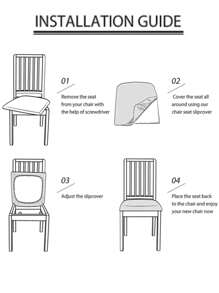 1/4/6件套椅套，弹力防尘防水，适用于餐厅、客厅、卧室椅子