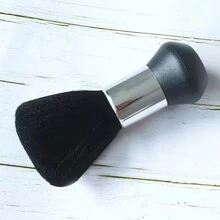 1 chiếc chổi quét tóc mềm, chổi làm sạch tóc sợi để cắt tóc và chải chuốt - màu đen - Xem 3