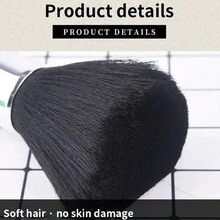 1 chiếc chổi quét tóc mềm, chổi làm sạch tóc sợi để cắt tóc và chải chuốt - màu đen - Xem 7
