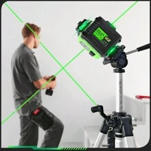 16 Lines 4D Laser Levels 360 Horizontal Vertical Green Line Laser Level Self Leveling Measuring Leveling Tool - 三腳架套裝-1.5m - 查看 6