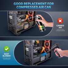 Kit Limpieza Pc Inalámbrico Aire Soplador Plumero 180000rpm barberia - Negro - Ver 3