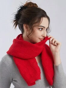 1 件女士多用途经典围巾，温暖加厚纯色针织无限围巾，简约优雅风格，适合日常使用，圣诞礼物 - 針織圍巾 - 查看 2