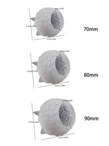 1 件 3D 玫瑰花簇蜡烛硅胶模具，创意玫瑰香薰蜡烛台 DIY 石膏环氧树脂模具适用于家居装饰、情人节、40mm/50mm/60mm/70mm/80mm/90mm 玫瑰球模具 - 白色 - 查看 4