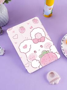 1pc Cute Rabbit Tablet Protective Case, Compatible With Samsung, IPad Etc., Shockproof, With Pencil Slot, Support Sleep/Wake Function - Multicolor - View 4