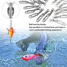 10 Stück/Los Fischwirbel Hochgeschwindigkeits-Doppeldrehwirbel flexible Drehung Edelstahl Wirbel Angelzubehör Schwarz/Silber