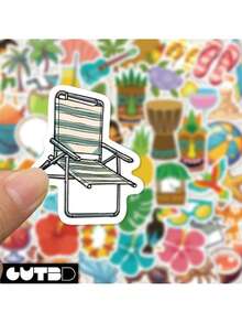 GUTBD 50 miếng dán hoạt hình Xiaoqing mới vui nhộn DIY trang trí ốp lưng điện thoại IPad ván trượt chống thấm nước - Nhiều màu - Xem 7