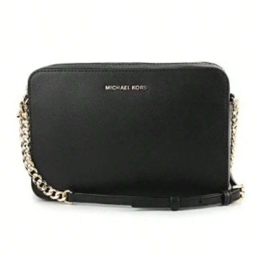 Michael Kors Jet Set Large Saffiano Cross Bag Black SHEIN USA