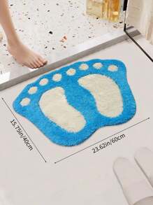 1 stuk creatieve asymmetrische zachte absorberende antislipmat, pootvormige badmat, badkamer/woonkamer/slaapkamer/hal vloermat, badkamerdecoratie, badkameraccessoires, terug naar school