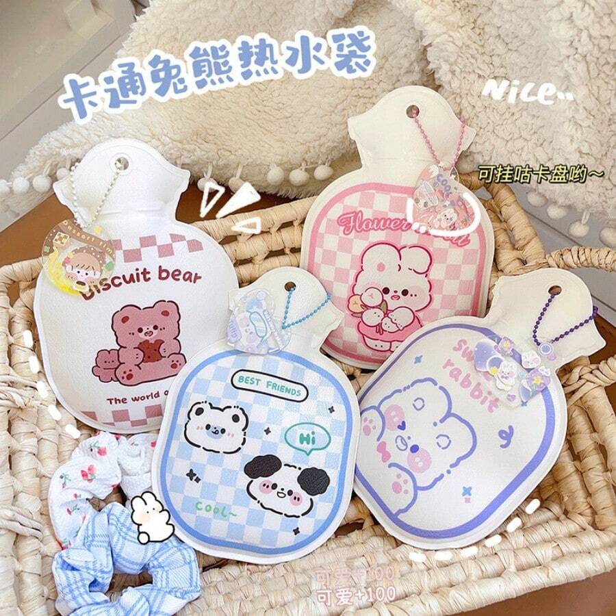 Mini Hot Water Bottle, Cartoon PVC Refillable Hand Warmer, For Winter
