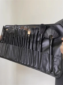 Diseño Elegante, Maquillaje Perfecto: Set de 24 Pinceles en Tonos de Madera Original,Juego de 24 Pinceles Set Brochas de Maquillaje Profesional Brochas Maquillaje Sombras de Brochas para Ojos Sintéticas de Alta Calidad Rubor Pinceles de Maquillaje Nuevos 24 Piezas Set De Brochas De Maquillaje Negro, Estilo Portátil, Incluye Brocha De Rubor, Brocha De Sombra De Ojos, Brocha De Polvo, Brocha De Contorno, Brocha Correctora, Set Completo De Herramientas De Belleza Con Bolsa De Terciopelo Para Un Fácil Almacenamiento,pinceles de maquillaje brochas para maquillaje cepillo maquillaje pincel maquillaje pinceles para maquillaje brochas maquillaje pinceles maquillaje cepillo maquillaje - Negro - Ver 5