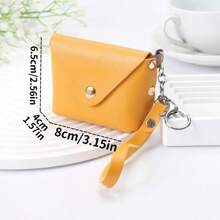 简约皮包便携耳机包PU皮便携式钱包可存放零钱杂物耳机等小件物品女士钱包迷你钱包零钱包零钱夹 - 彩色 - 查看 7