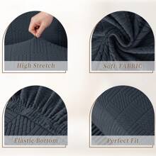 CYCMACO Fundas para Sillas con Respaldo 4/6 Piezas, Fundas para Sillas Elásticas, Fundas para Sillas Universales para Comedor Cocina, Extraíbles, Lavables, Fáciles de Limpiar y Duraderas - Gris Oscuro - Ver 3