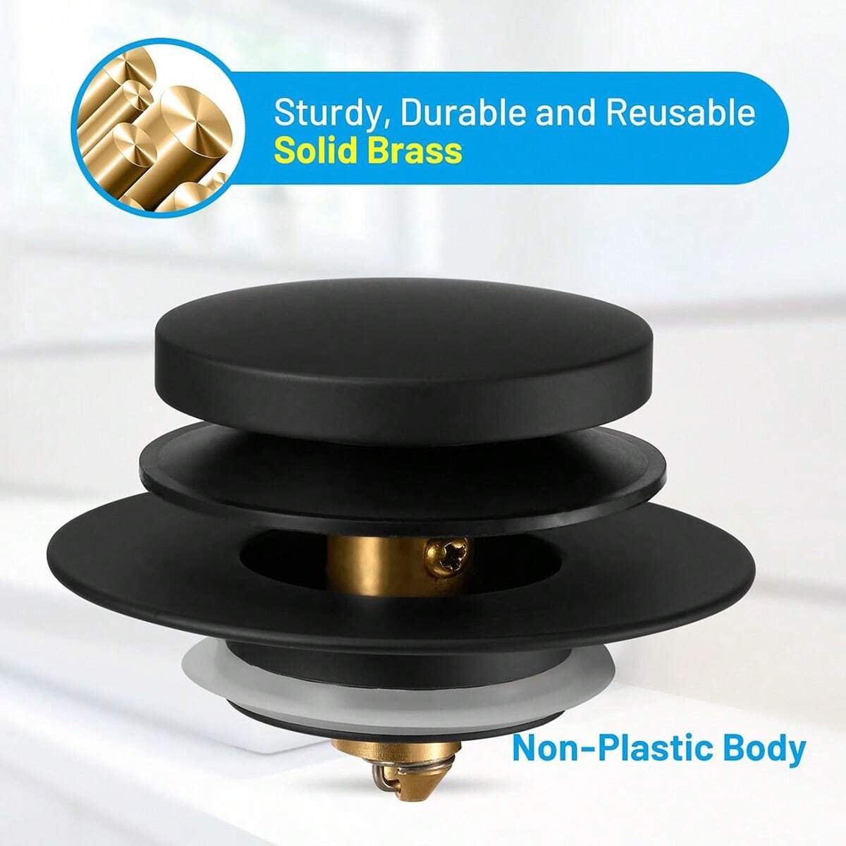 Bathtub Drain Stopper, Uxoz Universal Tub Stopper For Replacing Tip Toe