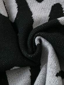 Fashion Pattern Crew Neck Long Sleeve Casual Pullover Graphic Drop Shoulder Monogram School Streetwear Spring Break Outfits Halloween Knit Sweater