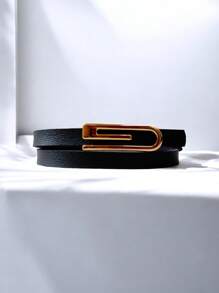MINIMALIST THIN SOCIAL WOMEN'S BELT - 黑色 - 查看 1