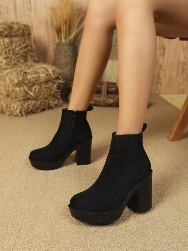 Women Black High Heel Boots, High Heel Shoes, Black High Heeled Boots, Women Short Boots, Ankle Boots & Western Style Biker Boots