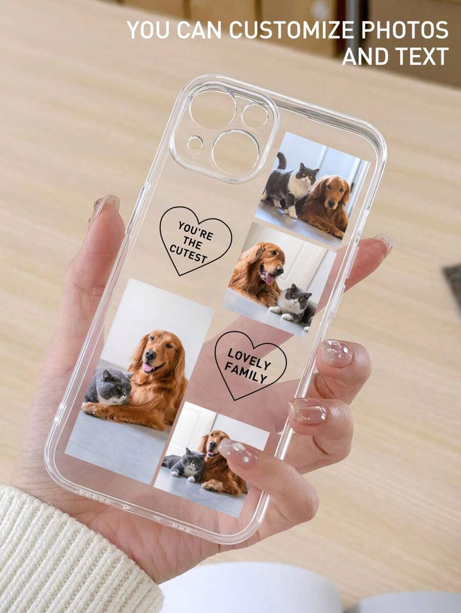 1pc Customized Personalized Phone Case With 4 Different Photos