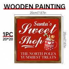 1 件“圣诞老人的糖果店”复古木制标牌，质朴，适合家庭、厨房、办公室和咖啡厅装饰 | 完美的圣诞礼物、圣诞装饰、帆布墙艺术、感恩节圣诞礼物 - 彩色 - 查看 14