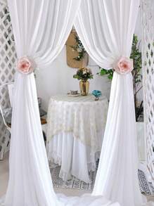 1pc French Romantic Rose Curtain Tieback Party Decorative Sheer Curtain Clip, Suitable For Living Room Bedroom Window Decoration, Wedding, Valentine'S Day, Home Decor Gifts Birthday Graduation - Burgundy - View 16