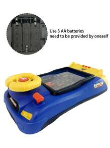 1 Set Racing Adventure Game Console With Steering Wheel, Electronic Screen, Track And Car Avoiding Toy