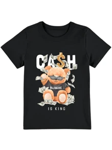 Women's Tumblr T-Shirt Baby Look Billionaire Teddy Bear - SPECIAL LAUNCH - màu đen - Xem 3