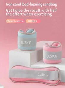 MEIYIXING 1 Paar Eisensandgewichte, Beingewichte für Fitness-Laufen, Bein- und Handgelenks-Trainings-Sandtaschen für Tanztraining mit Heimtrainingsgeräten für Bein- und Handgelenksübungen, unisex Fitnessausrüstung (0,5-1,5 kg, rosa)