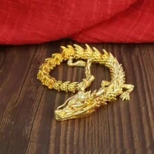 National Style 3D Dragon Model Ornament - Dragon Lifting Head Brings Good Luck, Golden Dragon, Silver Dragon Decor - Collectible, Memorial, Birthday, Christmas, Holiday Gift, Ornamental Model,Dragon,Dragons,3d Dragon - Multicolor - View 8