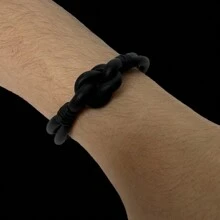 1 chiếc vòng tay cao su thủ công mới theo phong cách Gothic dành cho nam, món quà độc đáo cho Giáng sinh, năm mới, ngày lễ tình nhân, ngày lễ - màu đen - Xem 10