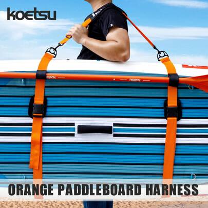 KOETSU Adjustable Paddleboard Shoulder Strap, Available In Yellow, Blue, And Orange, Stylish And Eye-Catching, Comfortable , Ideal Transport Accessory For Paddleboards, Beach Essentials, Beach Accessories, Pool Float