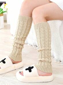 1 双纯色罗纹条纹休闲街头风腈纶针织腿套，Y2K 和叛逆宝贝风格，秋冬季，适合搭配雪地靴 - 常規款 - 查看 10