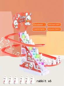 Pato eléctrico con trayectoria automática en forma de escalera con luces y música, juguete educativo adecuado como premio en el aula o regalo de cumpleaños para niños