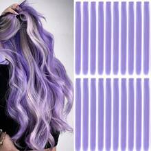 Clip In Hair Extensions 22 Inch 20Pcs/10Pcs Colored Hair Extensions Party Highlights Long Straight Synthetic Hairpieces For Women
